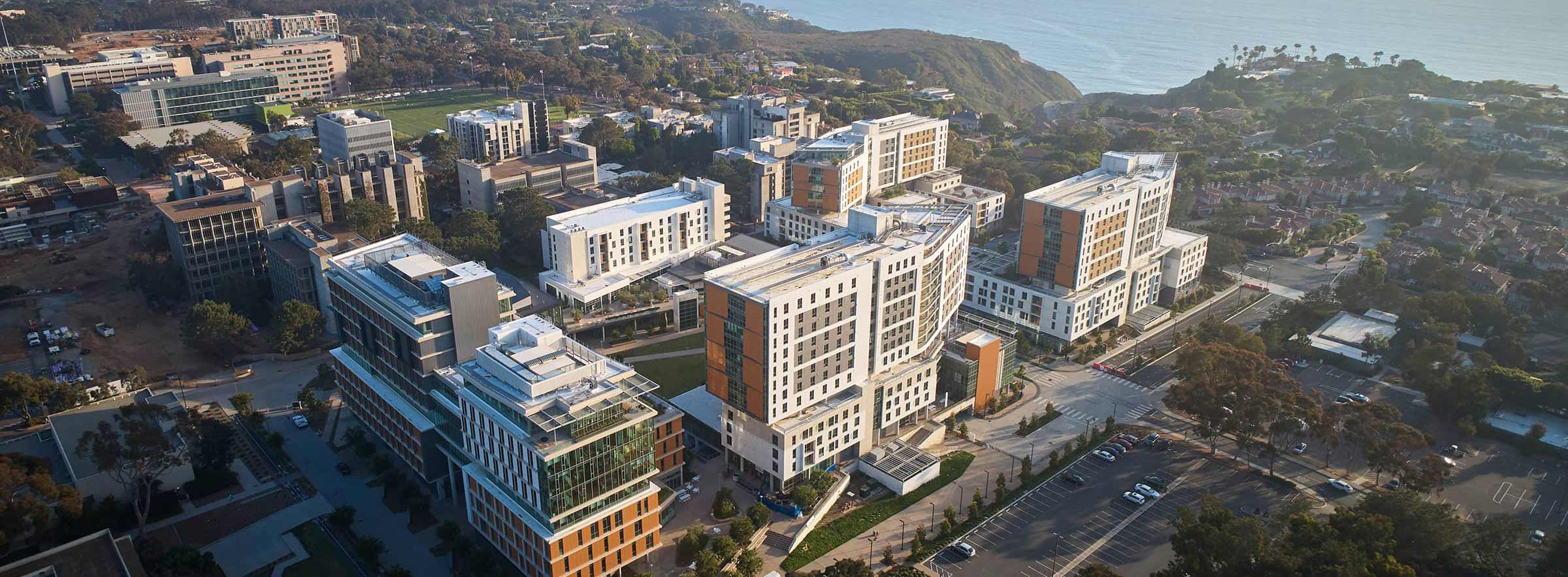 aerial view of North Torrey Pines Living and Learning Neighborhood.