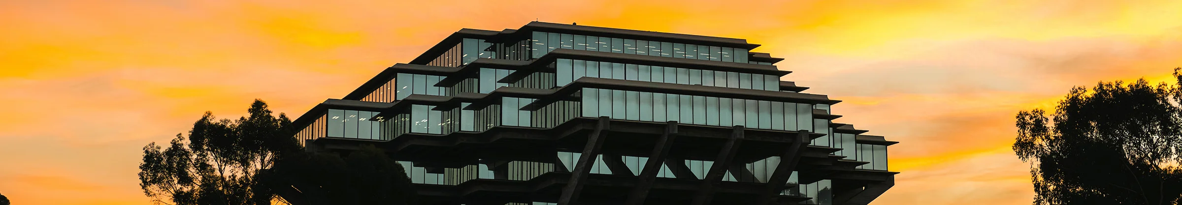 geisel library in evening