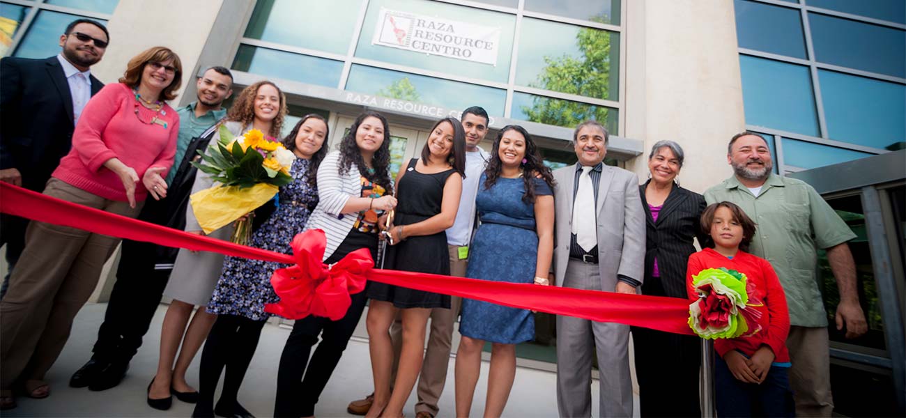 people at ribbon cutting for new center