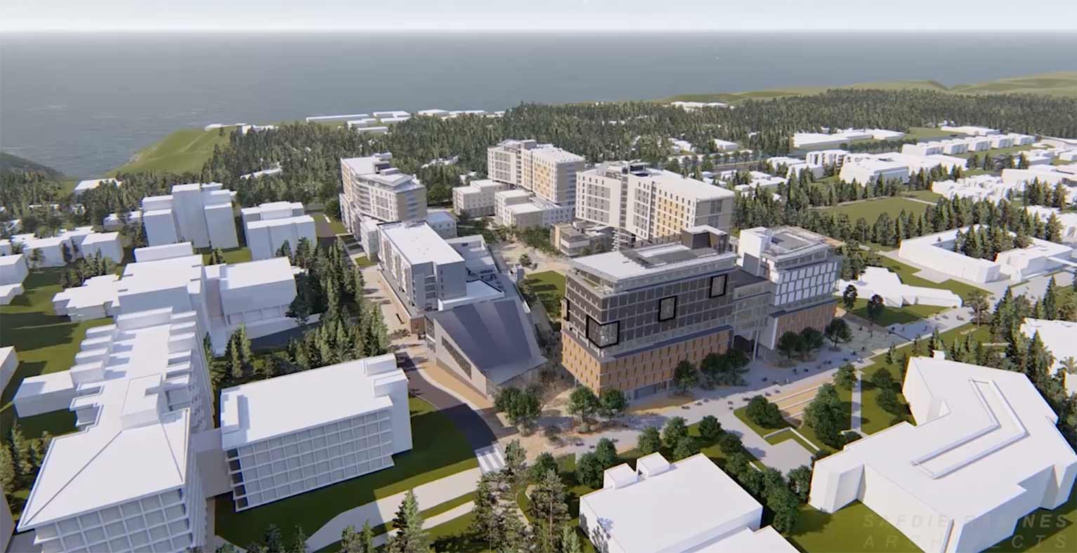 UC San Diego artist rendition of new buildings